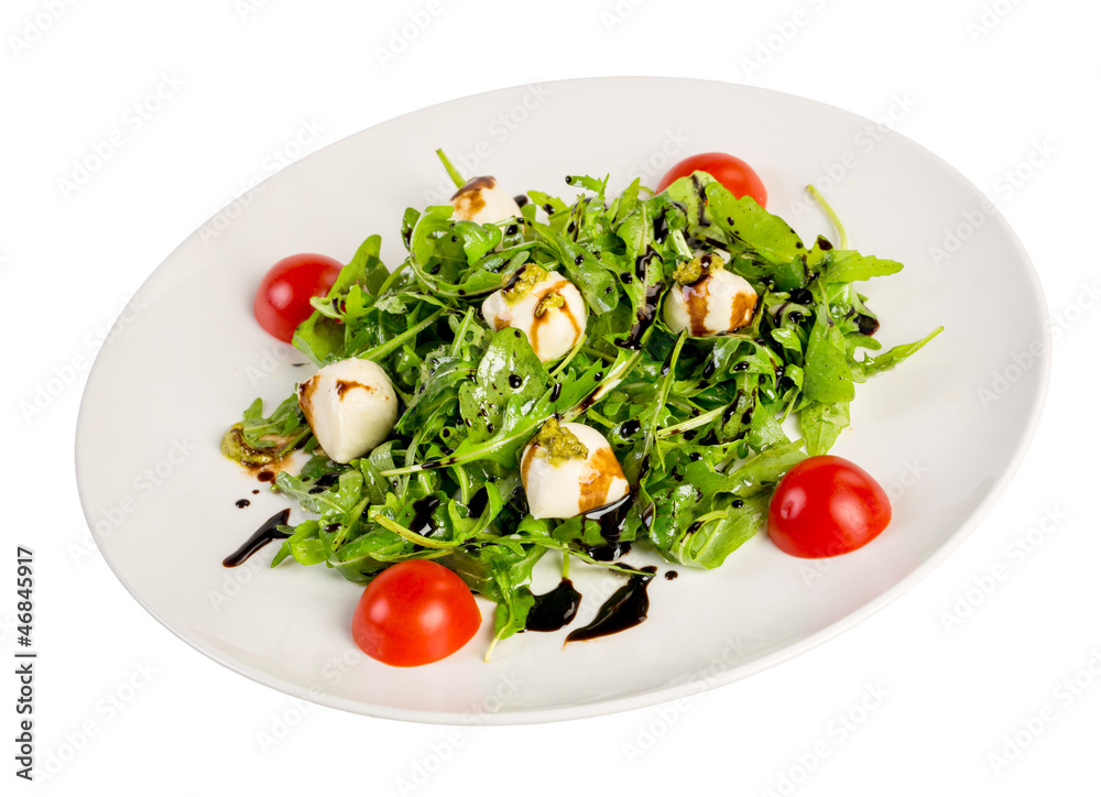 Salad from eruca and cheese