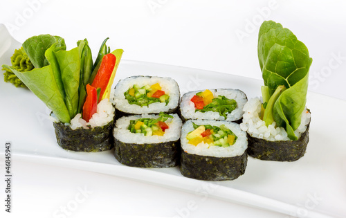 Wallpaper Mural Sushi (Yasai Roll) on a white background Torontodigital.ca