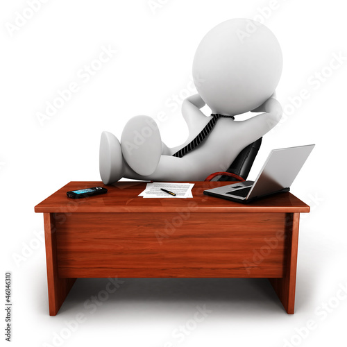 Fototapeta Naklejka Na Ścianę i Meble -  3d white people relaxed businessman