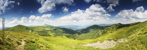 Obraz na płótnie Highest Ukrainian mountain ridges panorama. Chornogora w salonie