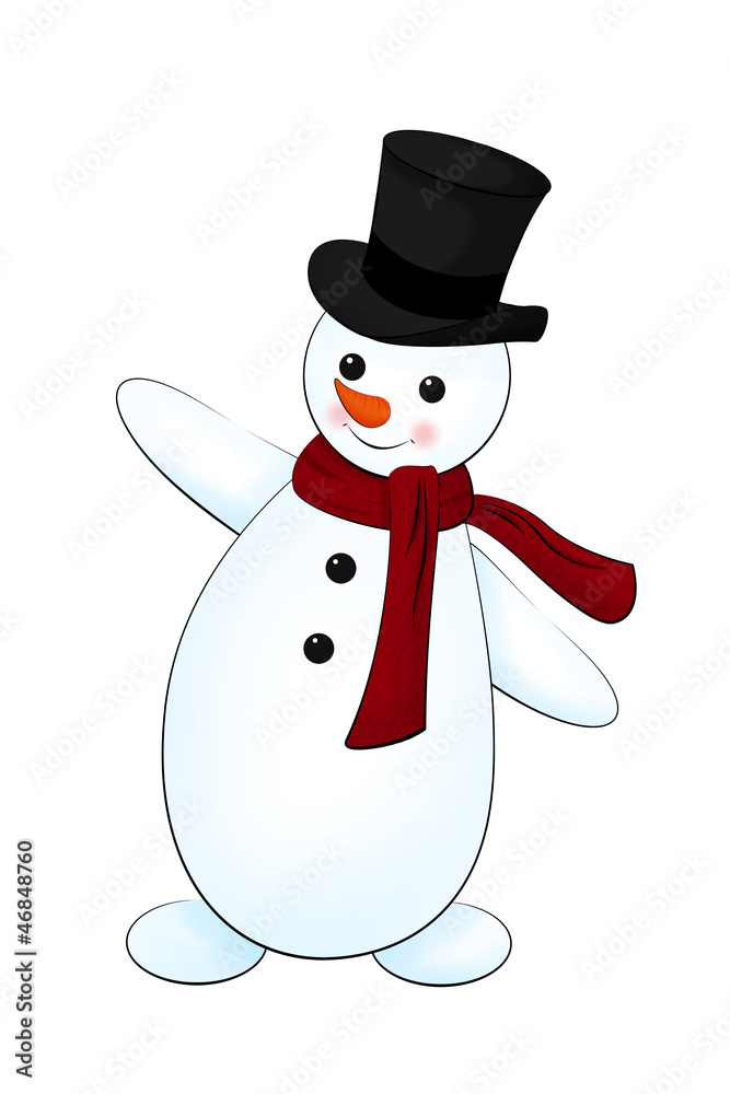 Schneemann winkt im Dezember Schneemann winkt im Dezember