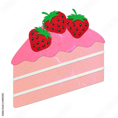 Rice paper cut pink strawberry cake