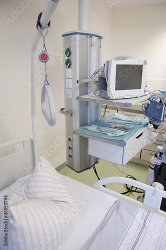 Intensive care unit with monitors