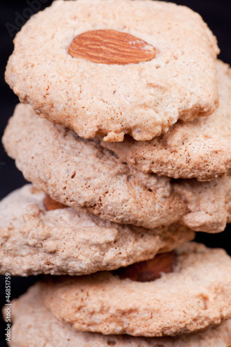 stack of almond cookies