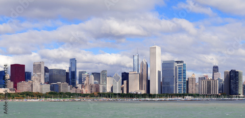 Chicago skyline over Lake Michigan