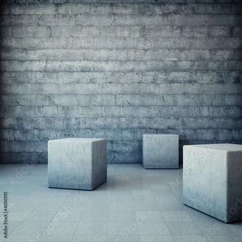 Obraz abstrakcyjne wnętrze w stylu grunge w odcieniach szarości