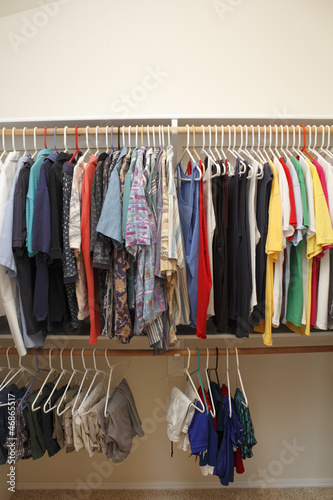 Men's Clothes in a Closet