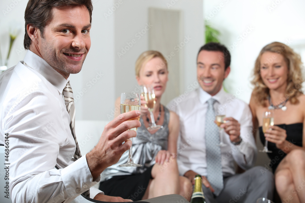 Friends toasting with champagne Friends toasting with champagne