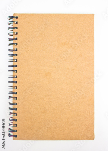 Recycled paper notebook front cover.