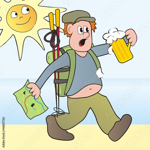 Hiker and landscape
