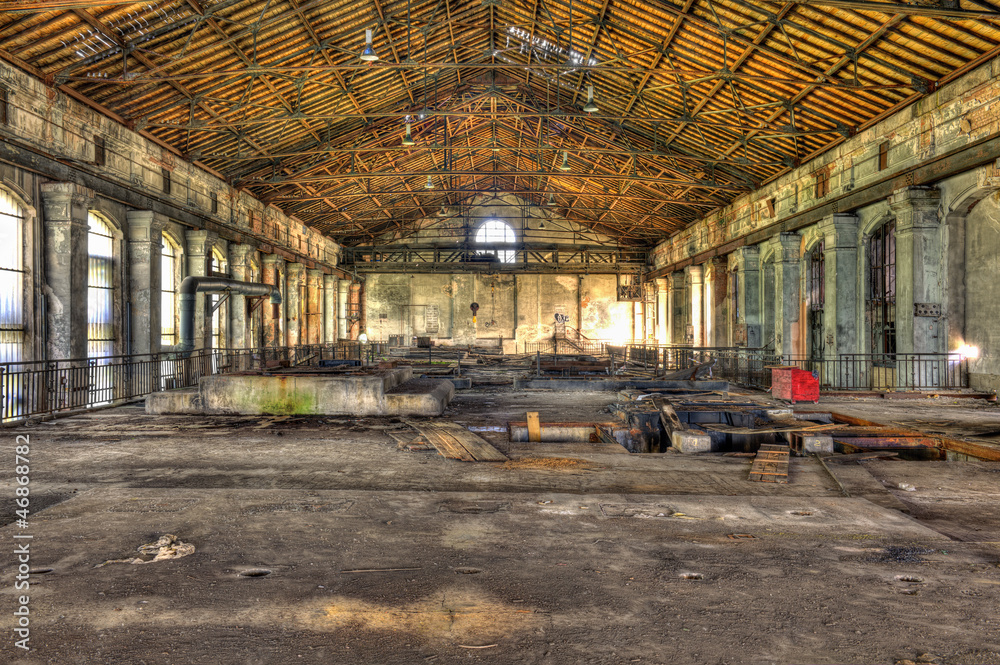 Hall of an abandoned coal mine
