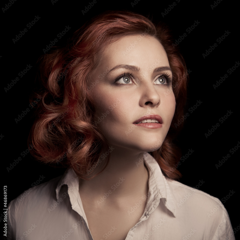 Beautiful Woman Portrait. Long Brown Hair Beautiful Woman Portrait. Long Brown Hair
