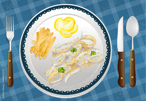 a food and a dish
