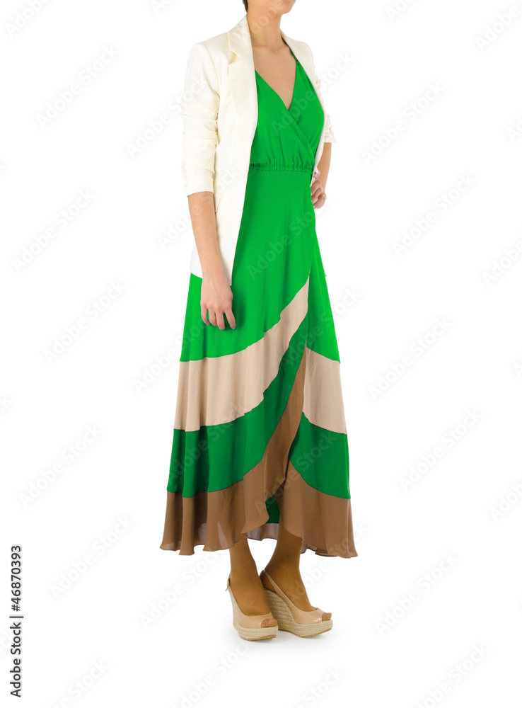 Fashion concept with model on white Fashion concept with model on white
