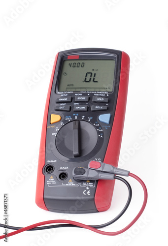 Digital multimeter isolated on white