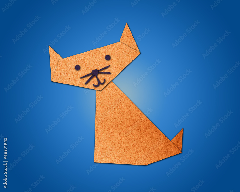 Ilustrace „Origami cat made from paper“ ze služby Stock | Adobe Stock