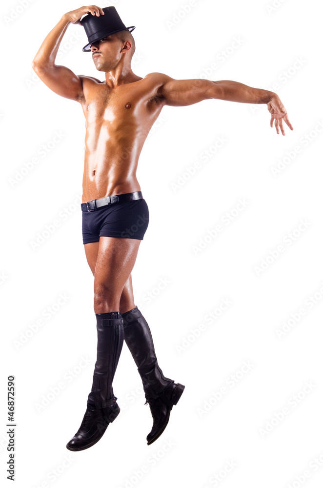 Half nude dancer isolated on white Half nude dancer isolated on white