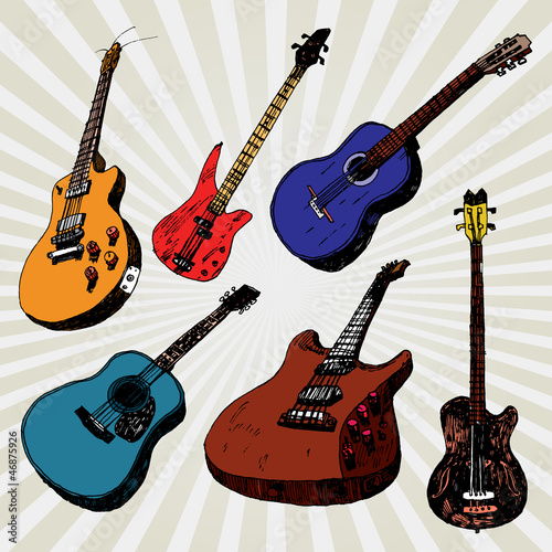 Guitars colorful