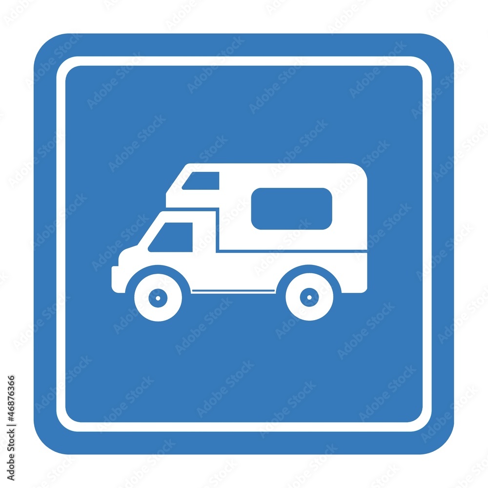 Camping-car dans un panneau Camping-car dans un panneau