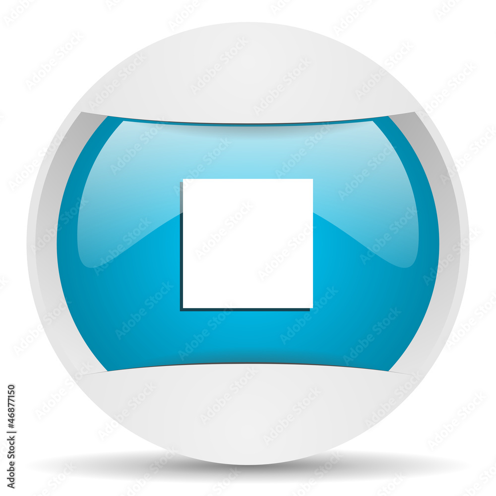 stop round blue web icon on white background stop round blue web icon on white background