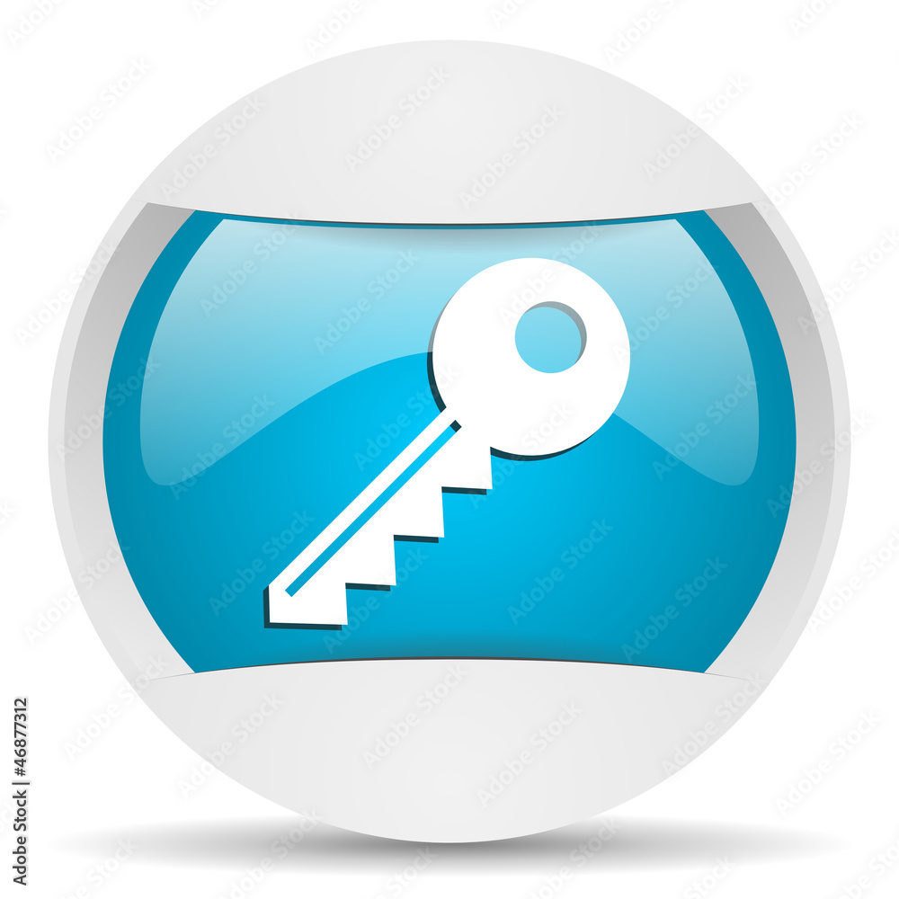 key round blue web icon on white background key round blue web icon on white background