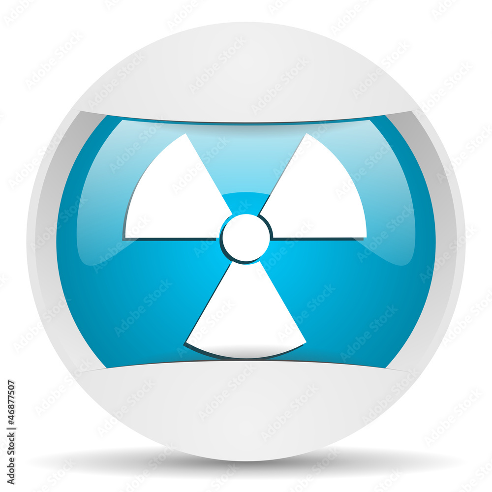 radiation round blue web icon on white background radiation round blue web icon on white background