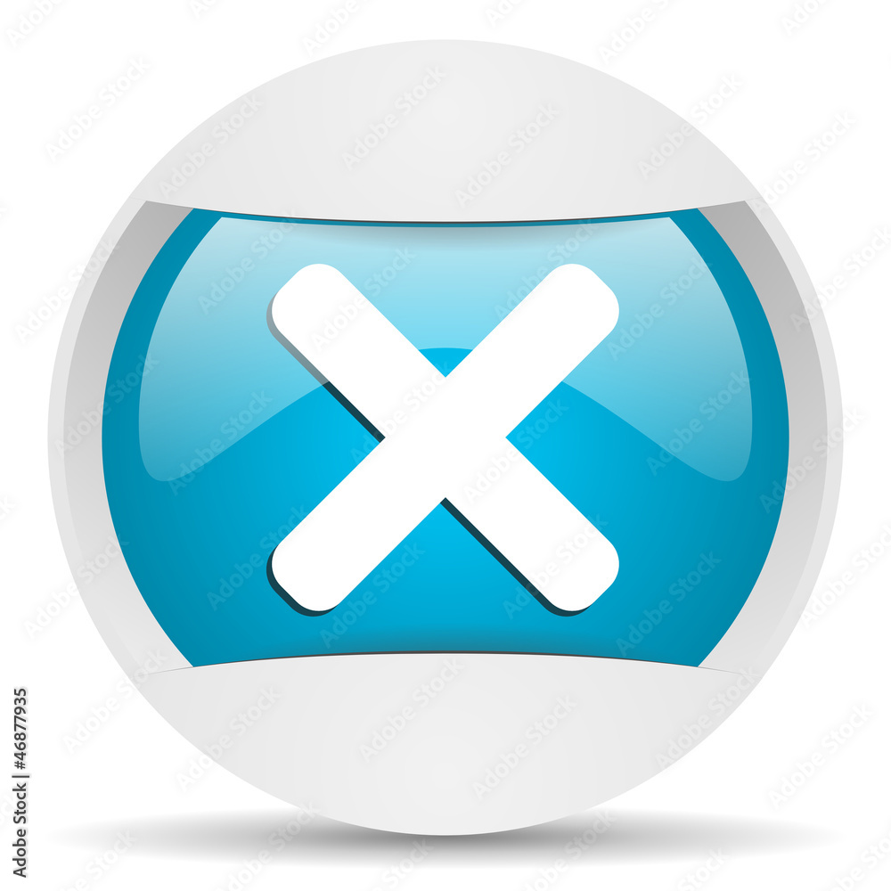 Obraz premium cancel round blue web icon on white background