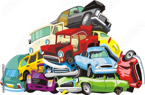 bunch of old wrecked cars