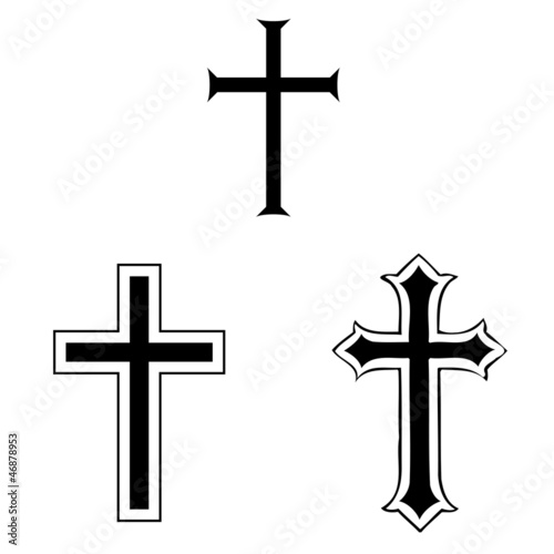 set of religious crosses. vector illustration