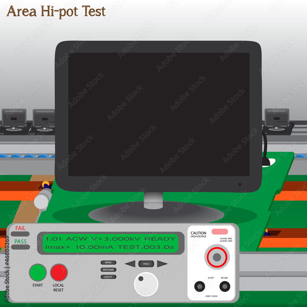 Hi-pot signal Test in Process Production Television of Vector Hi-pot signal Test in Process Production Television of Vector