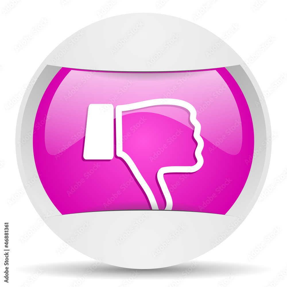 thumb down round violet web icon on white background thumb down round violet web icon on white background