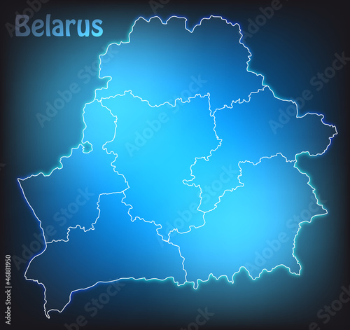 Leuchtende Karte von Belarus