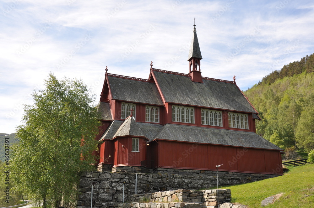 neue Kirche neben der Stabkirche Borgund, Norwegen