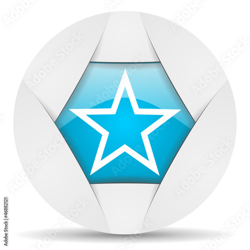 star round blue web icon on white background photo