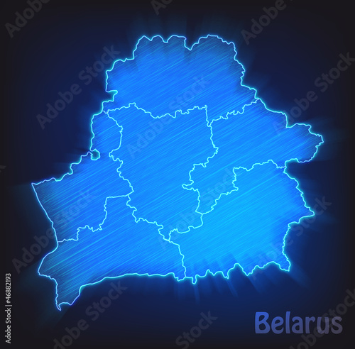 Karte von Belarus als Scribble