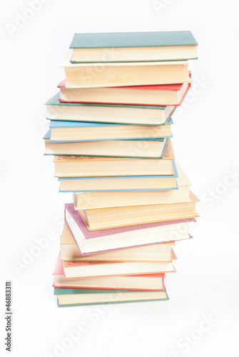 Book heap isolated on white