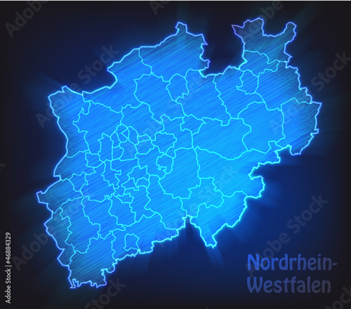 Karte von Nordrhein-Westfalen als Scribble