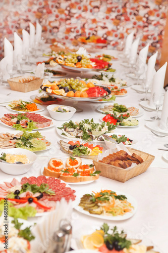 food at a wedding party