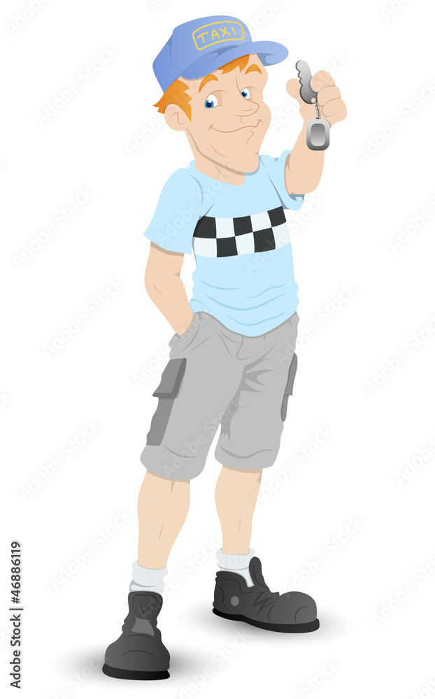 Taxi Driver - Cartoon Character - Vector Illustration Taxi Driver - Cartoon Character - Vector Illustration