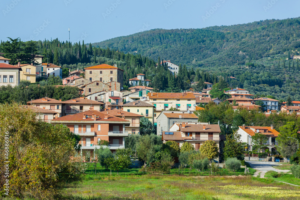Cityscape of typical Tuscan town