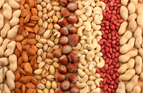 assortment of tasty nuts, close up