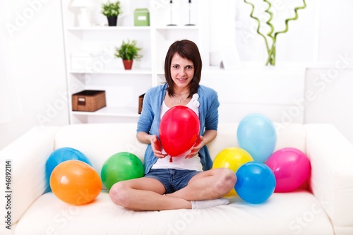 Girl and baloons