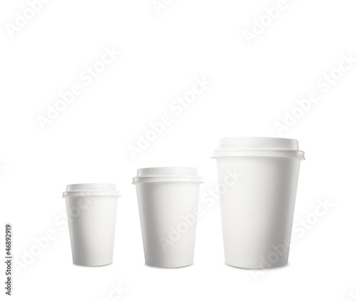 three disposable cup
