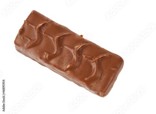 chocolate bar with nuts isolated