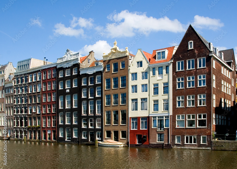Facade of houses in Amsterdam
