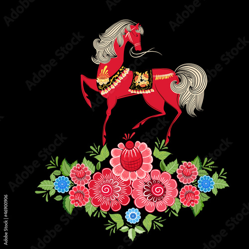 Fairy horses in flowers