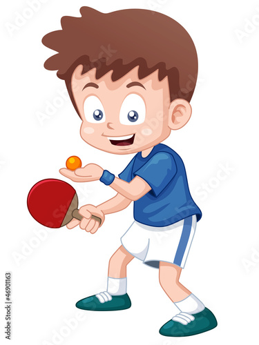 illustration of cartoon table tennis player