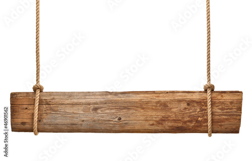 wooden sign background message rope hanging