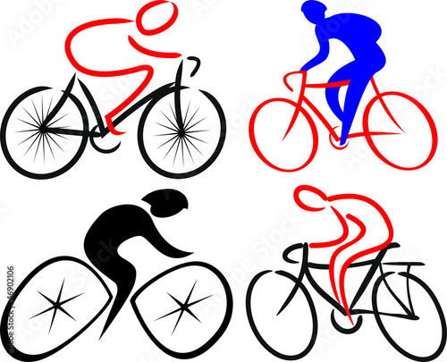cyclist, bicyclist - silhouettes