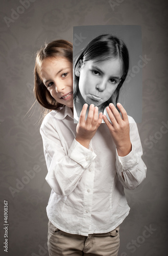Obraz na plátne little girl with two faces